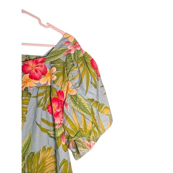 Hilo Hattie vintage Hawaiian mumu dress 3XL floral tropical pink blue - Picture 3 of 9